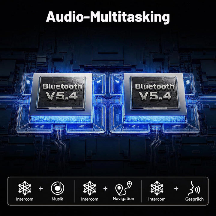 X2 Motorrad Intercom Bluetooth 5.4, 1000m Kommunikation für 2 Fahrer | Helm Headset, Dual-Chip Bluet