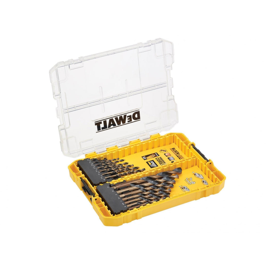 DEWALT HSS-G Metallbohrer-Set DT70755 (21-teilig, mit Kernverstärkung + optimierter Spiralnut, in kl