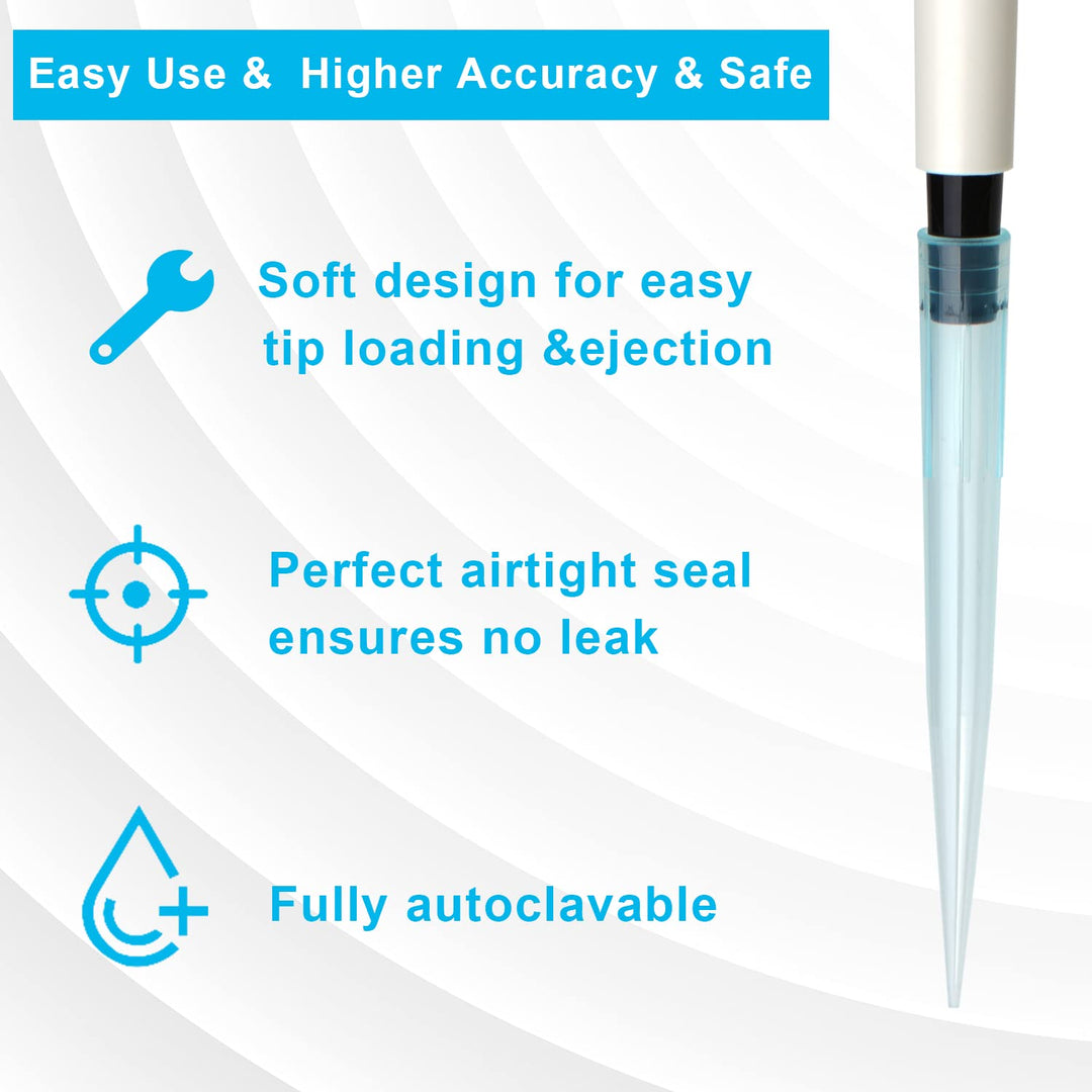 ONiLAB Pipettenspitzen 1000 UL/1ml 500 PCS Clear Blue Labor Universal Kunststoff Liquid Pipettspitze