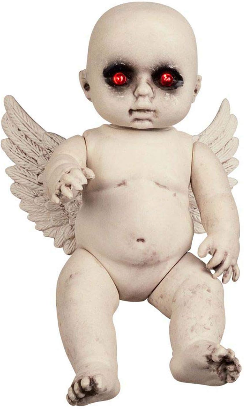 Boland 72266 - Puppe Teuflischer Engel, Grösse 30 cm, aus Kunststoff, Horrorpuppe mit Leuchtaugen, F