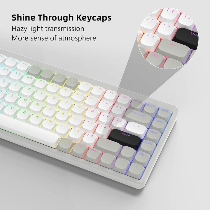 XVX Low Profile Keycaps – Shine Through Keycaps, Keyboard Keycaps, Keycaps 75 Prozent PBT Keycaps, F