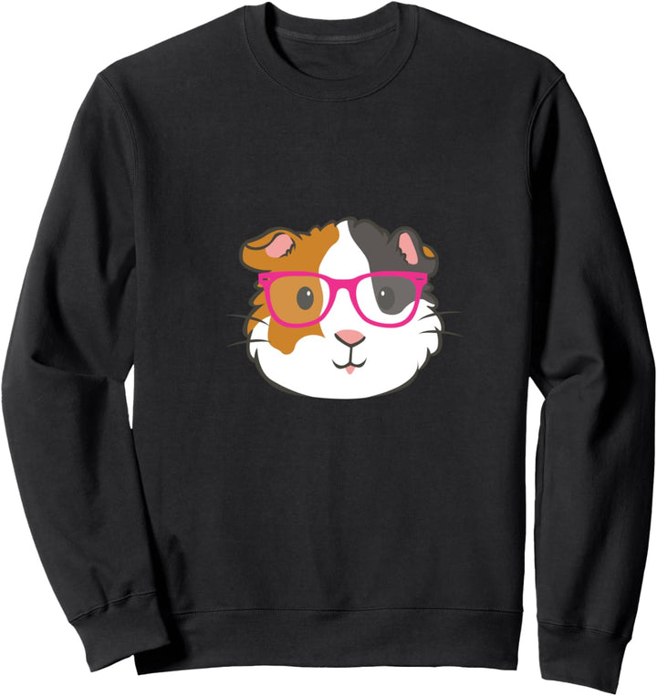 Niedliche Hipster Meerschweinchen In Rosa Auge Brille Gesche Sweatshirt