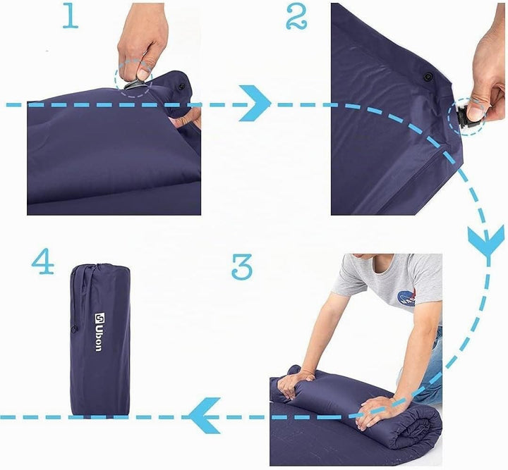 Ubon Doppelte Selbstaufblasende Schlafmatten Isomatte Aufblasbare Matratze für 2 Personen 3,6cm Luft