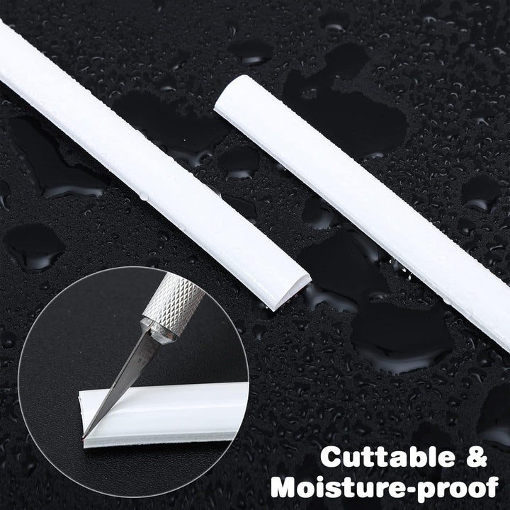 Flexible Zierleiste Selbstklebend | Weiss Deckenleisten für Boden, Aufkantung, Fliesenkante und Ecke