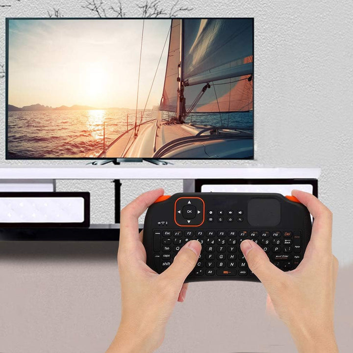 VBESTLIFE -Funktastatur mit Touchpad-Maus, Wiederaufladbare 2,4-GHz-Funktastatur mit 83 Tasten für P