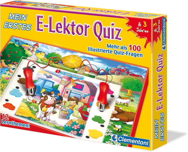Clementoni Mein erstes E-Lektor Quiz - interaktives Lernspielzeug mit elektronischem Stift & Lernkar