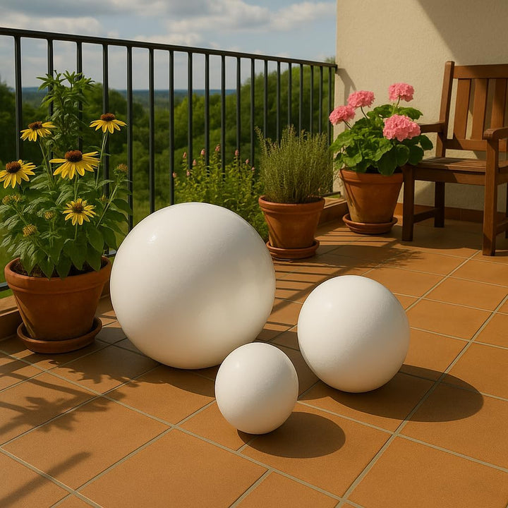 Keramik Kugel 20 cm Gartenkugel Dekokugel Gartenfigur Dekoration aus frostfester, witterungsbeständi