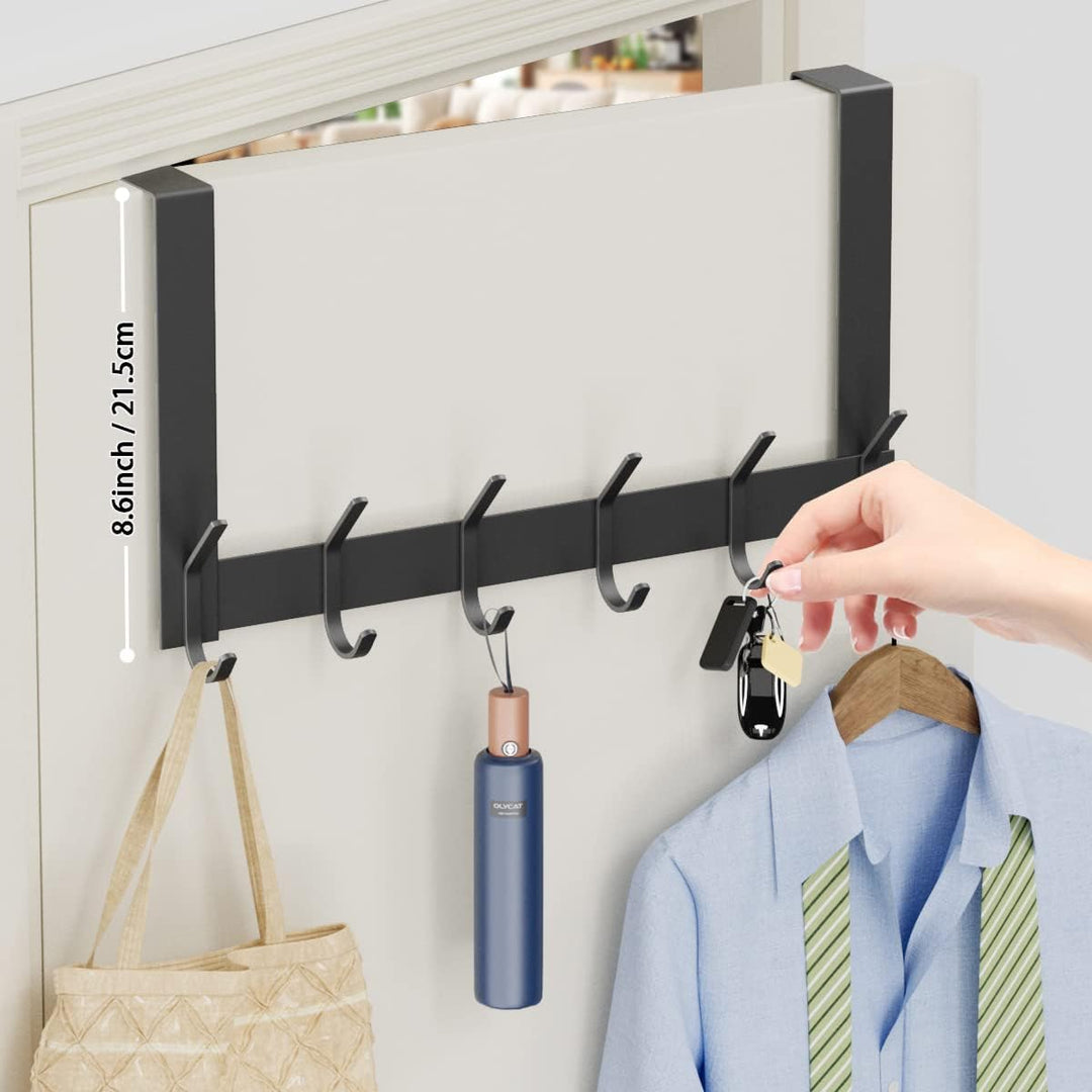 YUMORE Türgarderobe zum Einhängen Türhaken Edelstahl - Türfalz bis 4,5 cm Türgarderobe mit 12 Haken