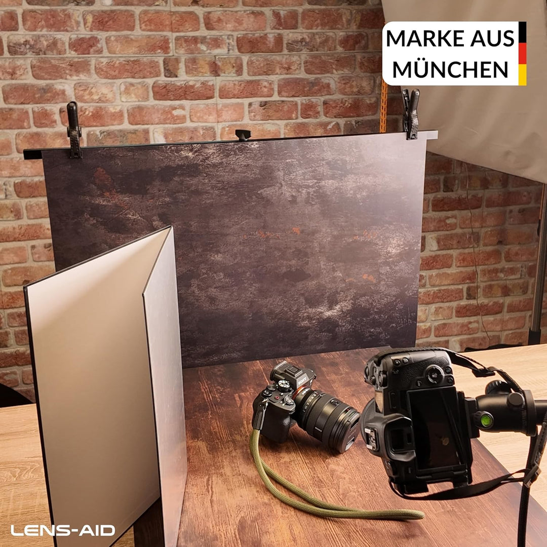 Lens-Aid Hintergrundhalter Fotostudio: Ausfahrbares Stativ mit Querträger für Fotohintergründe, 2 Kl