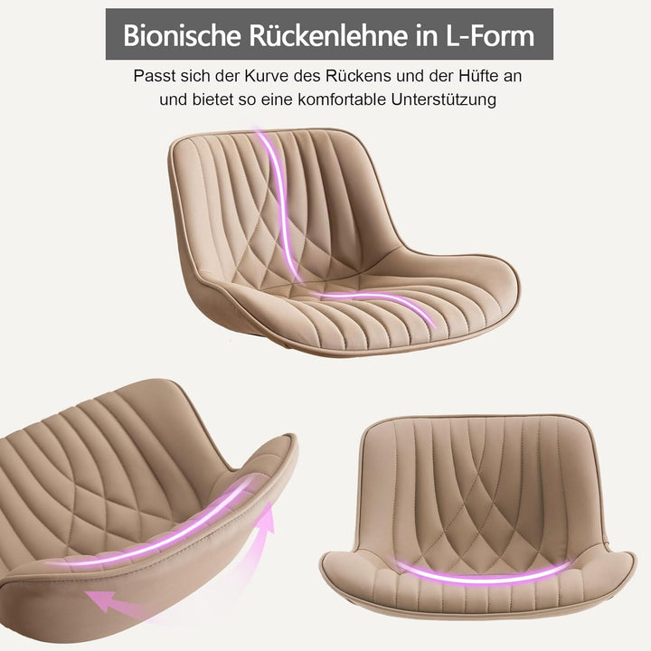 YOUTASTE 1er Barhocker, Drehbar Barstuhl mit Lehne, Höhenverstellbar aus PU-Leder, 360° Drehstuhl, M
