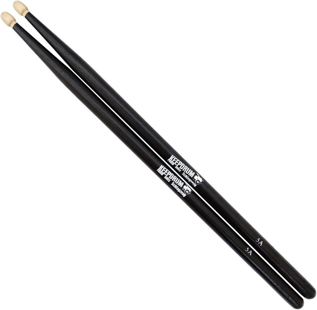 keepdrum 5A Black Hickory Drumsticks Schlagzeug-Stöcke Schwarz 12 Paar