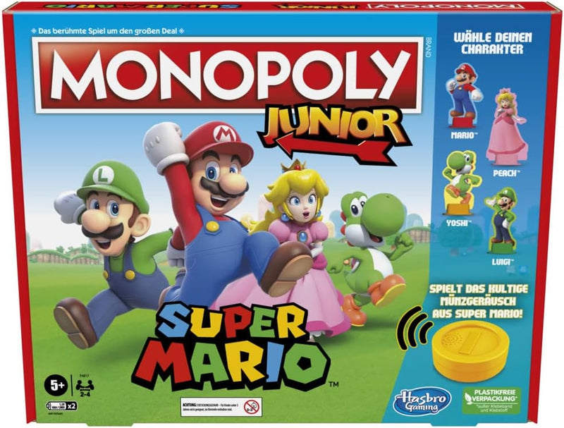 Hasbro Brettspiel Monopoly Junior Super Mario Edition für Kinder ab 5 Jahren Spielen Sie in The Mush