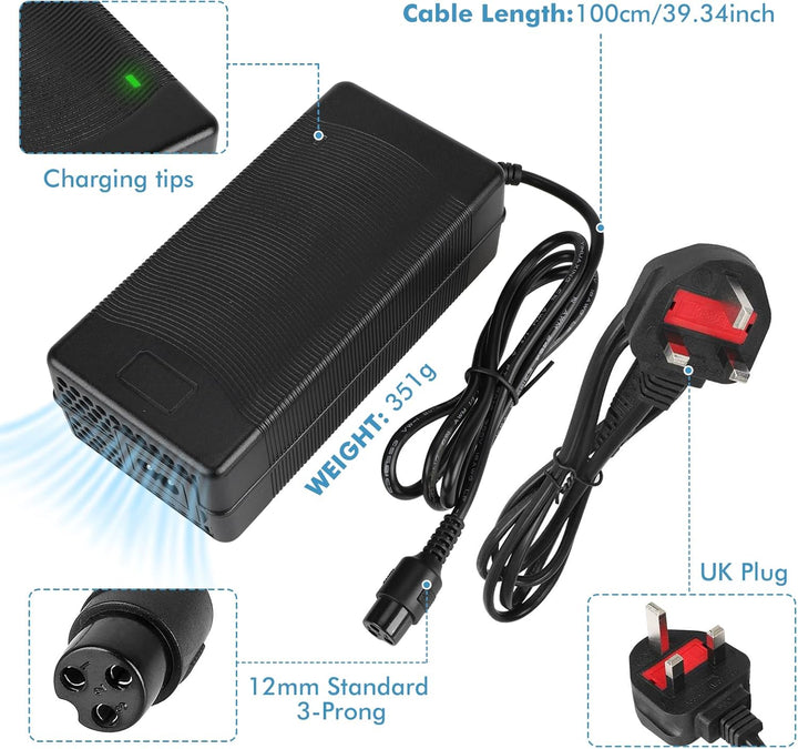 54.6V 2A Ladegeräte für Elektroroller für Kugoo M4/M4 Pro，UrbanGlide E-Cross Pro，48V E Scooter Unive