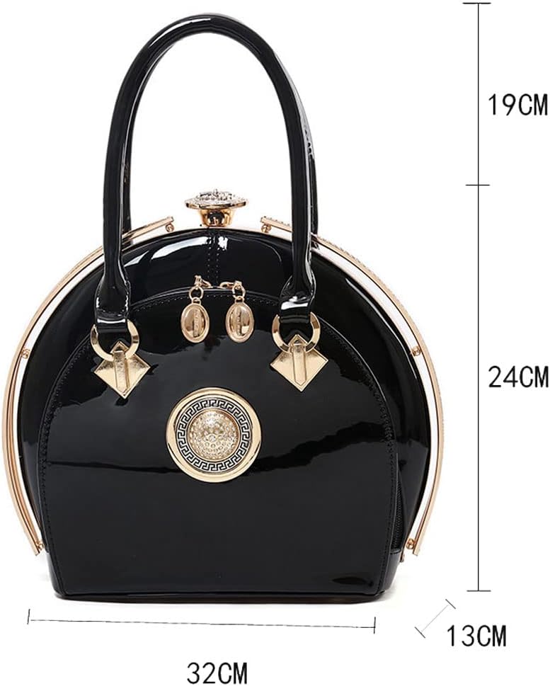 NIYUTA Damenhandtaschen Lackleder Diamant Mode Shopper Reise Designer Freizeit Vintage Henkeltaschen