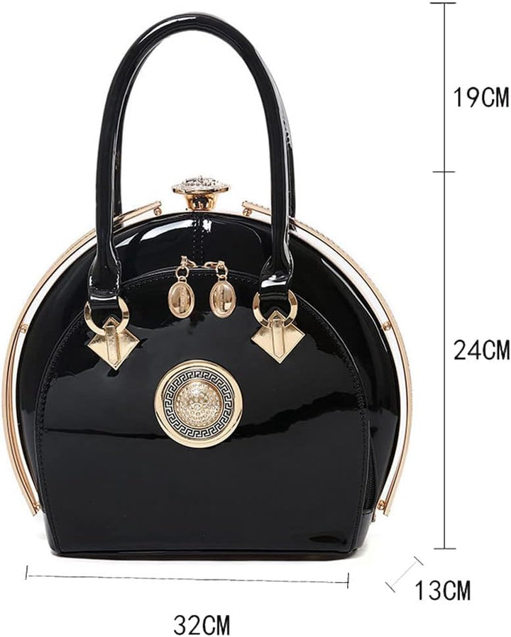 NIYUTA Damenhandtaschen Lackleder Diamant Mode Shopper Reise Designer Freizeit Vintage Henkeltaschen