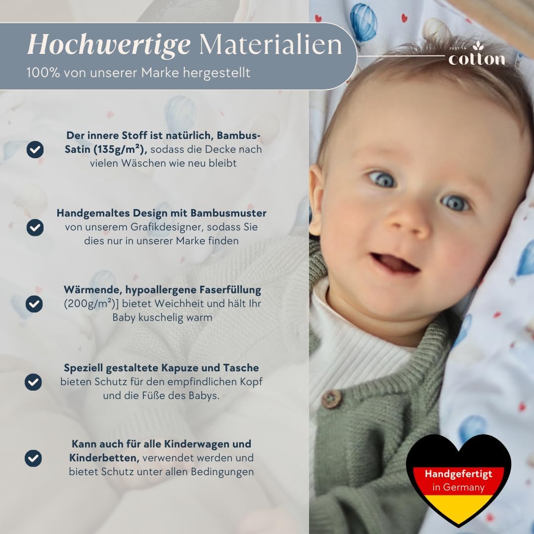Einschlagdecke Babyschale Kinderwagen: Velours-Bambus-Decke für Autositz, Kinderwagen und Wanne. bab