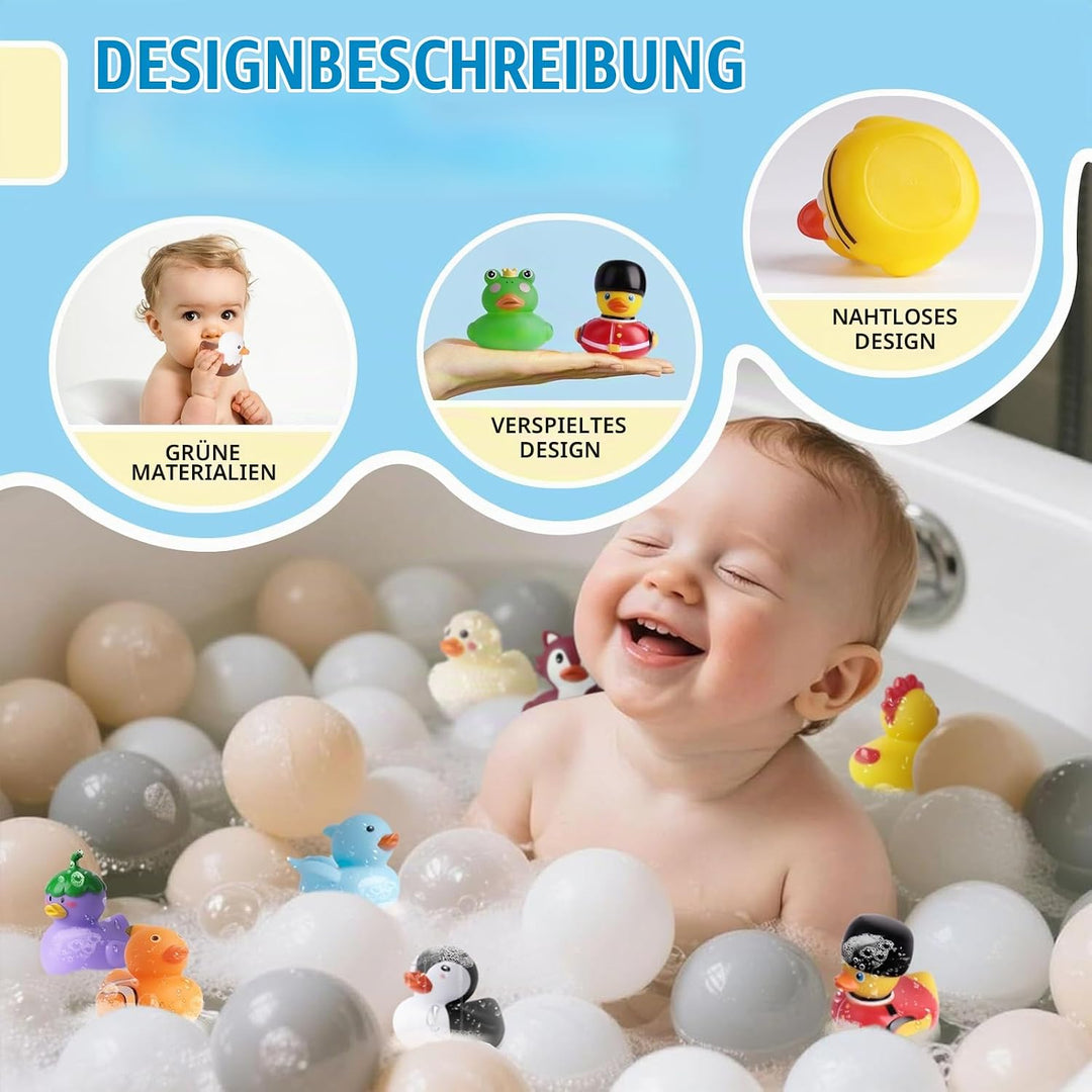 24 Badeenten für Kleinkinder, Keine Löcher Schimmelgeschützte Badewannenspielzeug, Schwimmendes Wass