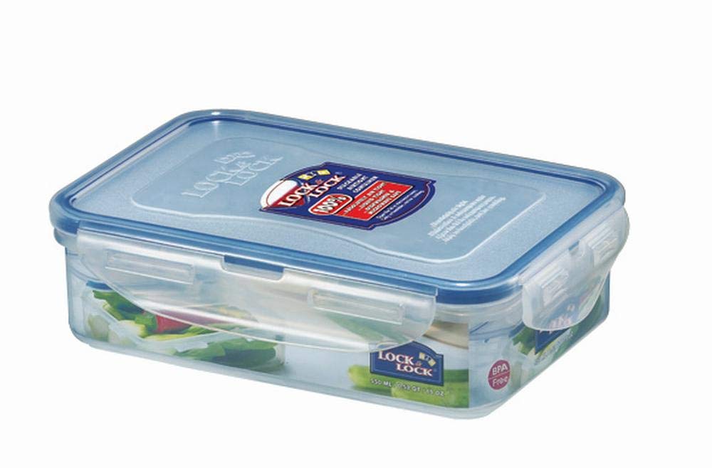 Lock & Lock Frischhaltedose, Vorratsbox, 550 ml rechteckig, transparent, 12 Stück, 181 x 128 x 52 mm