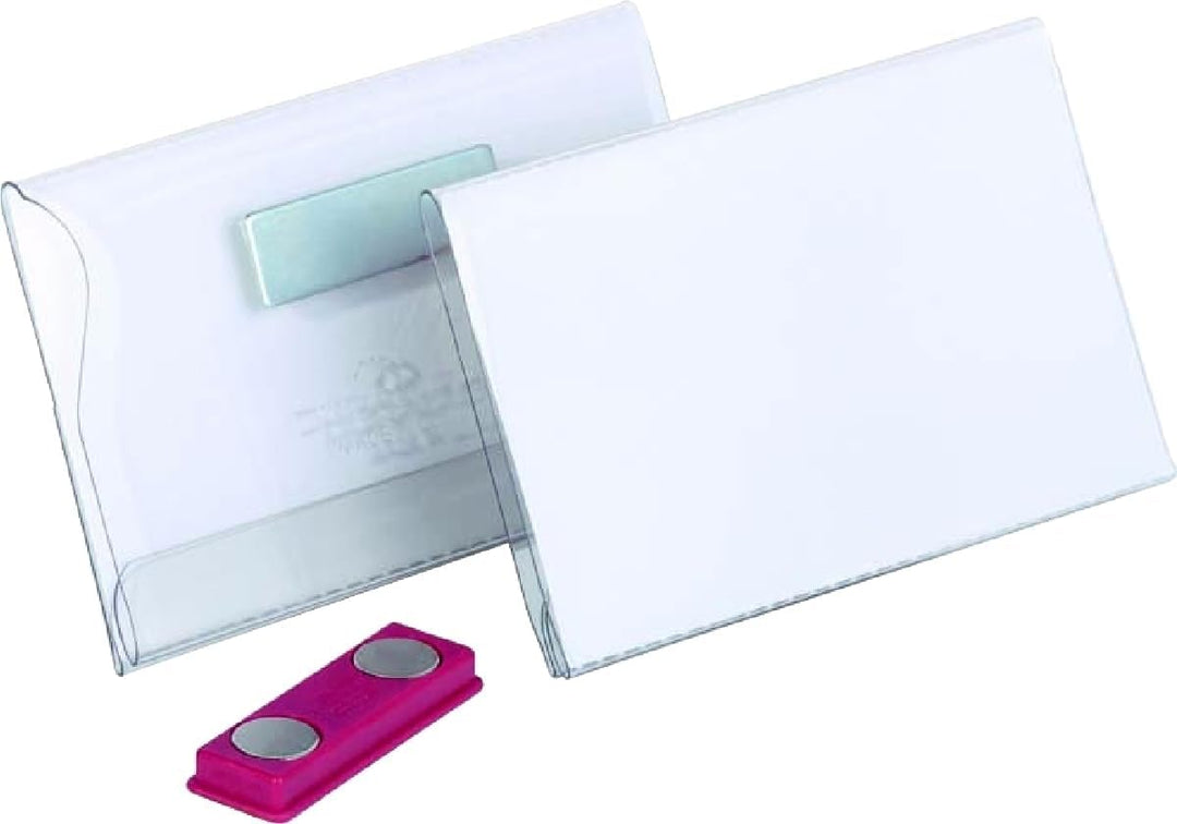 Durable Namensschild (mit Magnet, 54 x 90 mm) Packung à 25 Stück, transparent, 811719, 54 x 90 mm