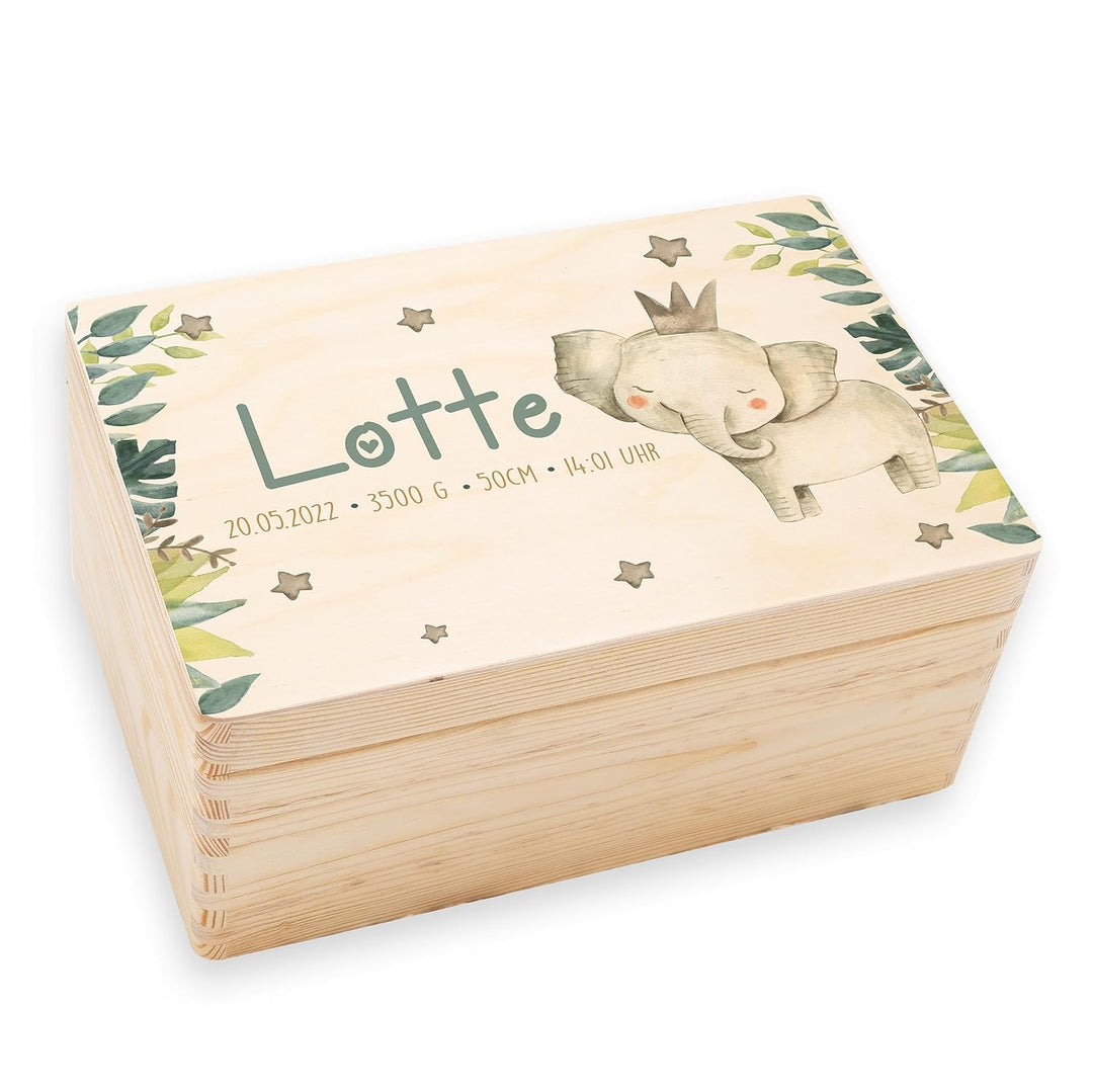KIDSMOOD - Erinnerungsbox Baby, personalisierte Holzkiste mit Deckel, Ideal zur Aufbewahrung von Eri