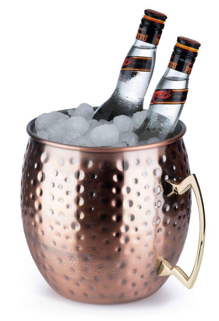 Moscow Mule Flaschenkühler, 5 Liter Volumen, hochwertiger Edelstahl-Kühler, lebensmittelecht, Hammer