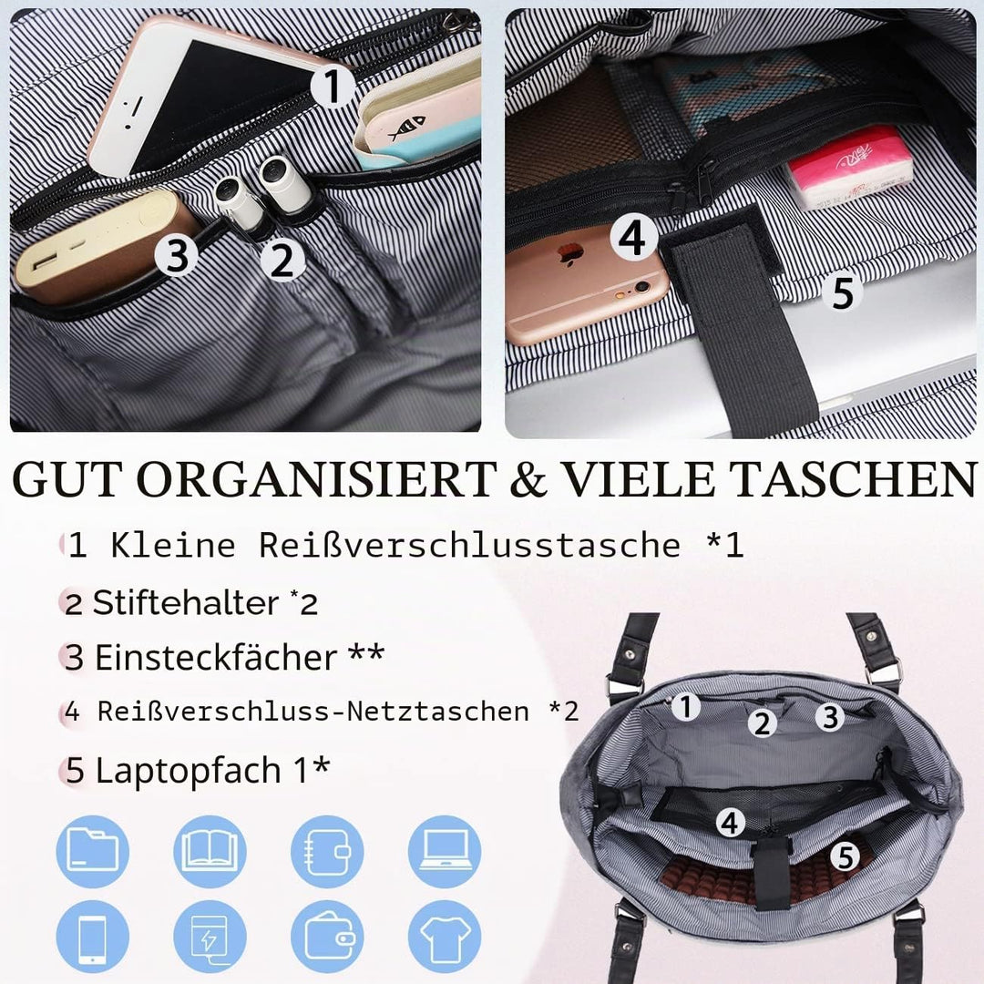 VX VONXURY Laptop Handtasche Damen Laptoptasche,15,6 Zoll Computer Umhängetasche Lehrer Arbeitstasch