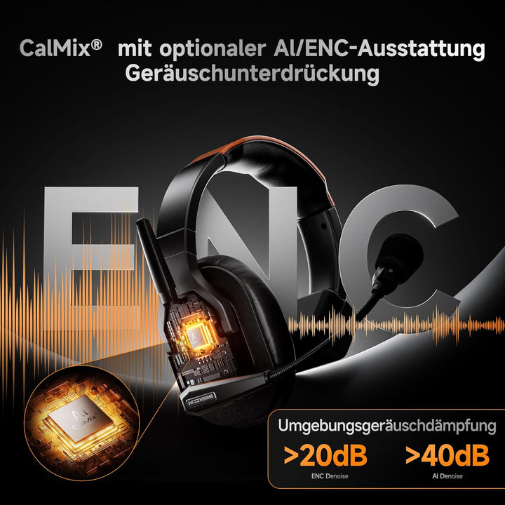 COMICA Seekcom S1 Drahtloses Intercom-Headset-System, 2,4 GHz Vollduplex für 5 Personen, AI/ENC-Raus