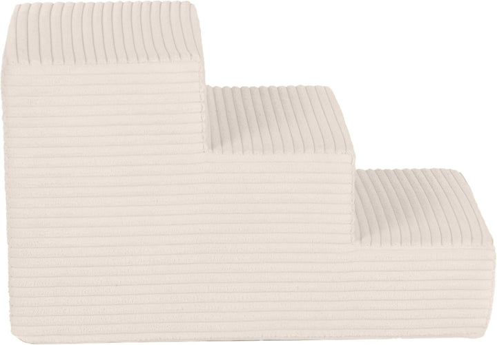 Hundetreppe mit 3 Stufen Katzentreppe Haustiertreppe Einstiegshilfe Schaumstoff (Farbe: cremefarben
