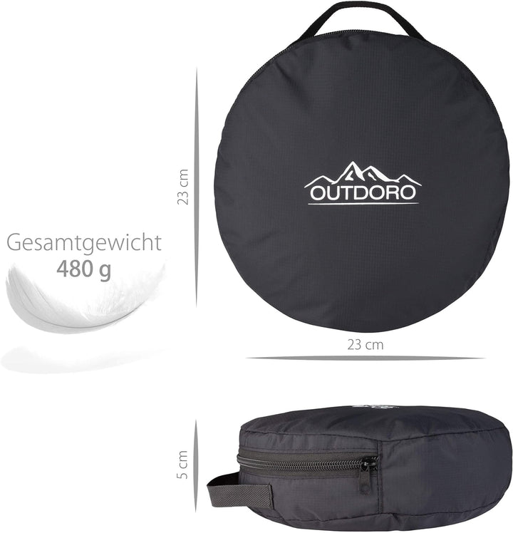 Outdoro Moskitonetz inklusive Klebehaken für Zuhause und Reisen extra-gross für Doppelbett & Einzelb