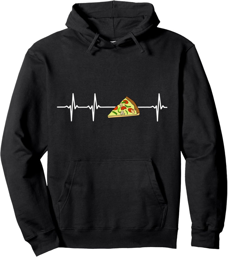 Pizza Lover Heartbeat Pullover Hoodie