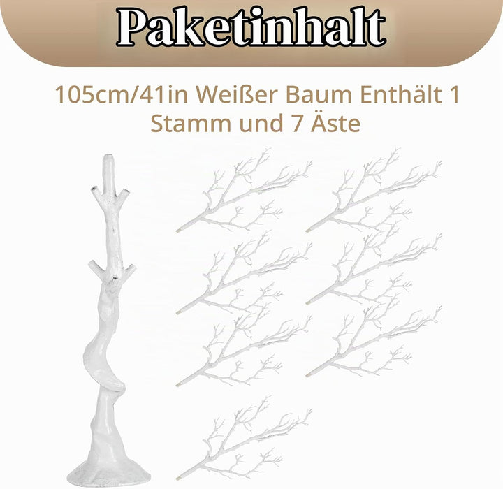 Sziqiqi 105cm Weiss Oster Äste und Zweige Deko Baum Osterbaum Gross Künstliche Bäume Wunschbaum Hoch