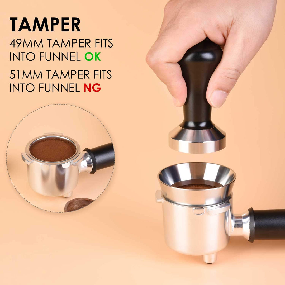 MATOW Espresso-Dosiertrichter aus Edelstahl, kompatibel mit 51 mm Siebträgern 51mm, 51mm