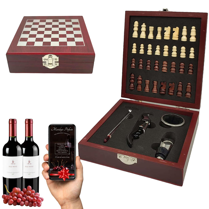 Humpti Originelle Geschenke für Herren, Geschenk-Set für Herren – Zubehör für Wein und Schach, Weinö