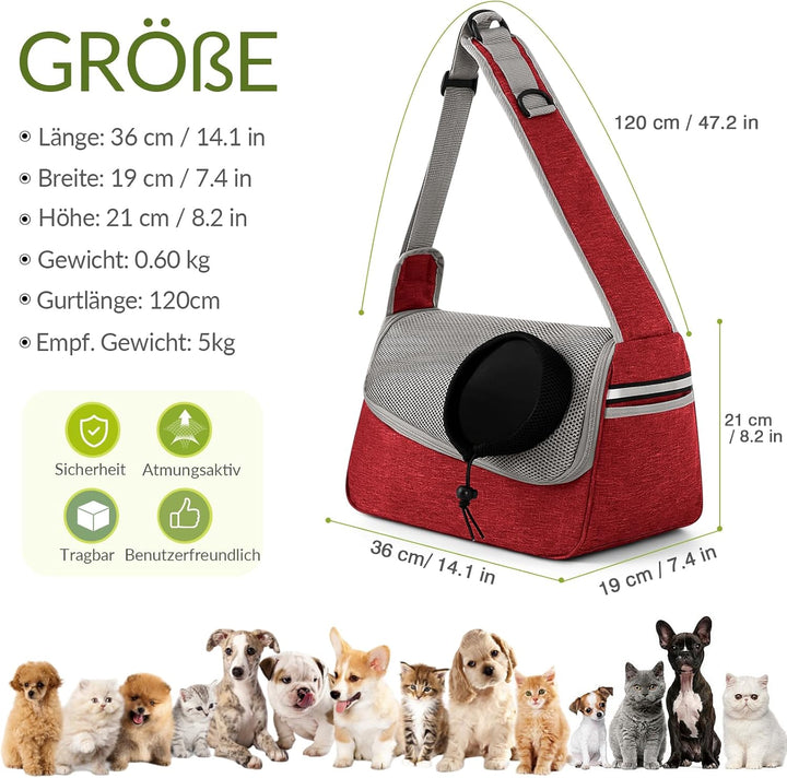 ALLSOPETS Hundetasche Tragetuch Hund Schultertasche Katzentragetasche Haustiere Tasche für Katzen un