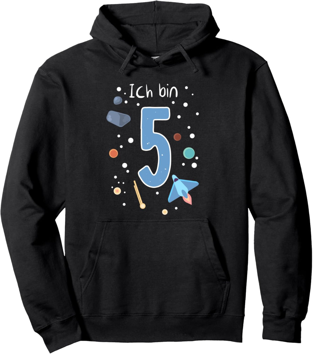 Ich Bin 5 - Weltraum - 5. Geburtstag Geschenk Jungen Pullover Hoodie