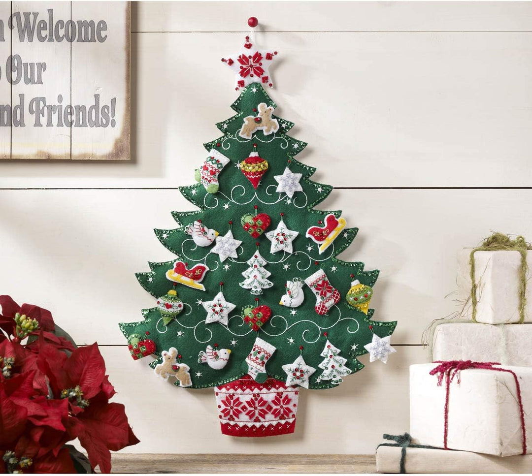 Bucilla Nordic Baum Advent Kalender-Applikation aus Filz Einheitsgrösse, Einheitsgrösse