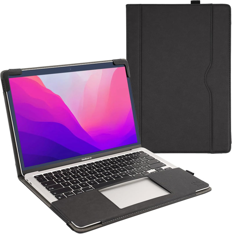 TYTX Lederhülle Kompatibel mit MacBook Air 2022 13,6 Zoll M2 A2681, Laptop-Hülle Folio Book Schutzhü