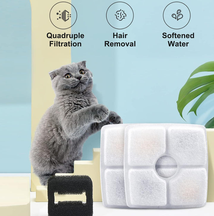 12 Stück Ersatzfilter für Trinkbrunnen, Katzenbrunnen Filter für Katzen und Hunde Cat Fountain Ersat