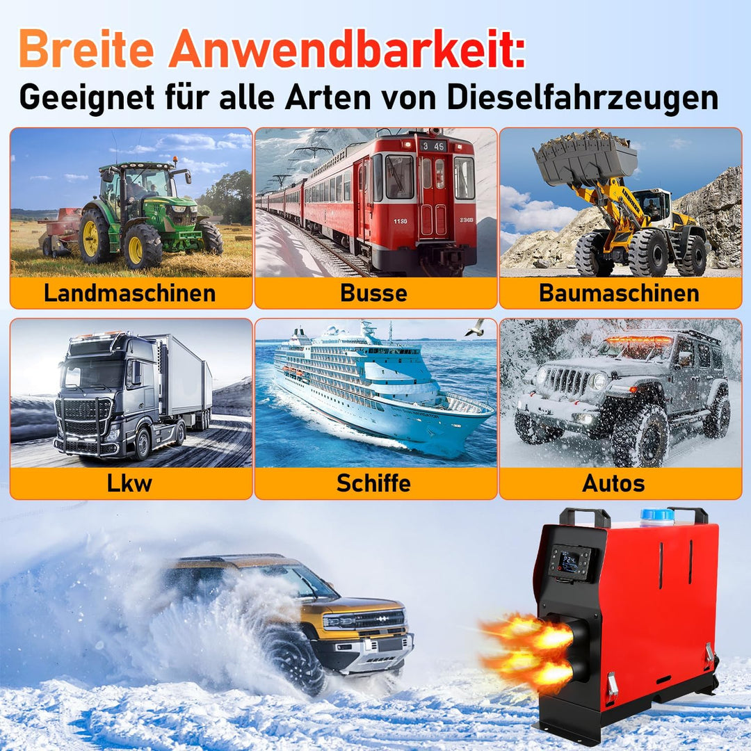 Randaco Standheizung Diesel, All in One 5KW 12V Diesel Lufterhitzer, Luft Dieselheizung mit LCD Moni