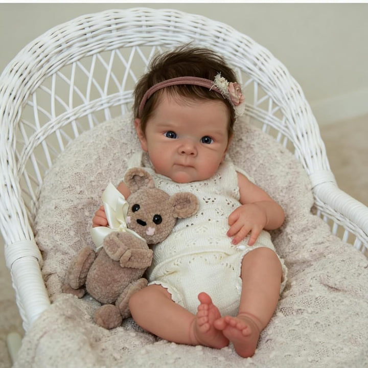 Zero Pam 45 cm Babypuppe aus Silikon, komplett weiches Silikon, ganzer Körper mit Haaren, realistisc