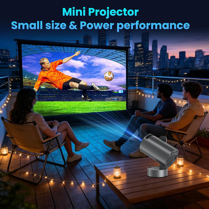 Mini Beamer 4K 1080P, Smart Projektor Tragbarer Android 13, WiFi 6 BT 5.4