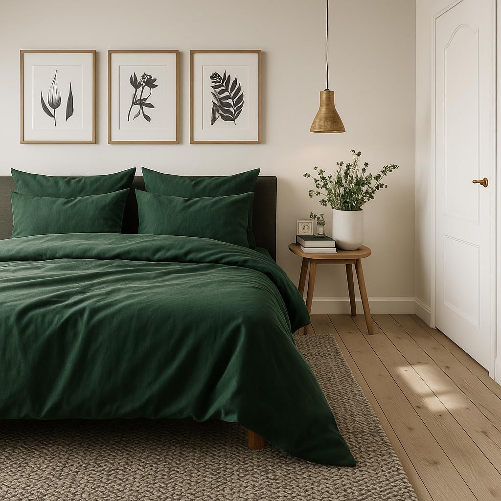 VelvetHome Deluxe Bettwäsche 155x220 Baumwolle Bettbezug 155x220 cm mit Kissenbezug 80x80 cm Hohe Qu