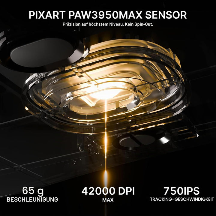 ATTACK SHARK V8 8000Hz Kabellose Gaming-Maus, Nordic 54L15 Chip, PAW3950MAX Sensor, 42000 DPI, 20000