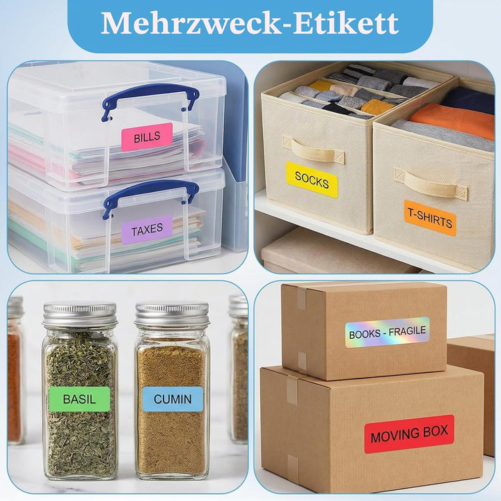 12 Rollen Selbstklebend Etikettenband, Thermal Label Tape, 12×40mm×160 Blatt × 1 Rollen Thermoetiket