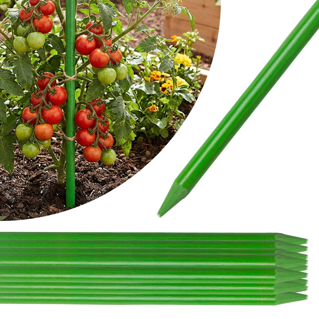 STREND PRO Pflanzstäbe 100 cm - 25er Set | Ø 7 mm Fiberglas Rankstab Grün | Flexible Pflanzenstütze