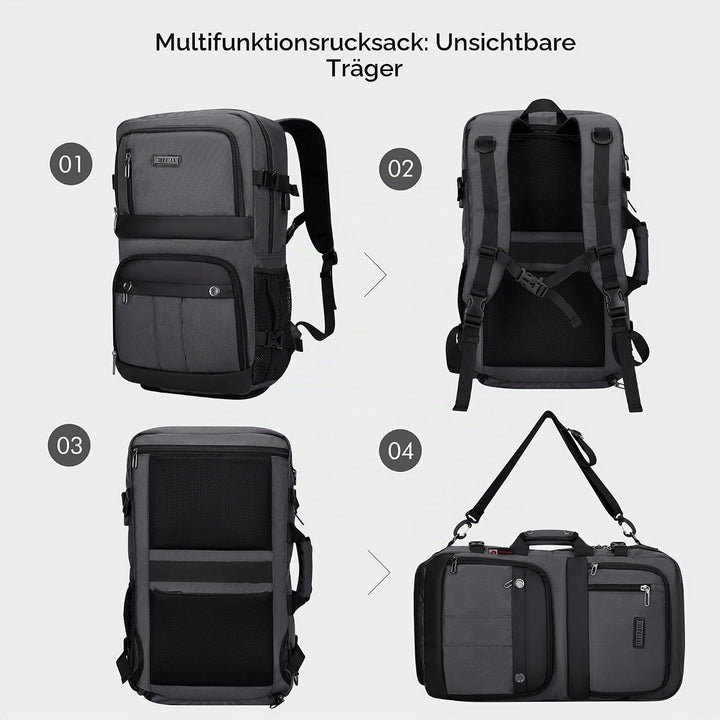 WITZMAN Reiserucksack Herren Damen Gross Laptop Rucksack 15.6-17 Zoll mit USB-Ladeanschluss Flugzeug