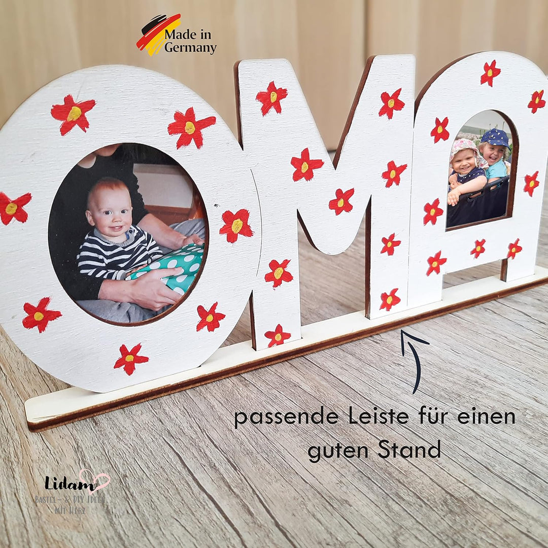 LIDAM Oma Geschenk Enkel | Einfach & Schön | Holznamen bemalen | Geschenk für Oma, OMA