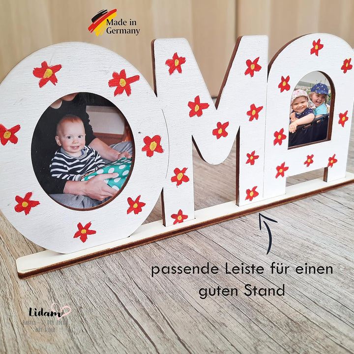 LIDAM Oma Geschenk Enkel | Einfach & Schön | Holznamen bemalen | Geschenk für Oma, OMA