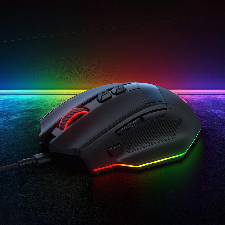 Redragon M923 Kabelgebundene RGB Gaming Maus, Optische Ergonomische Maus mit Max. 24.000 DPI, Hochpr