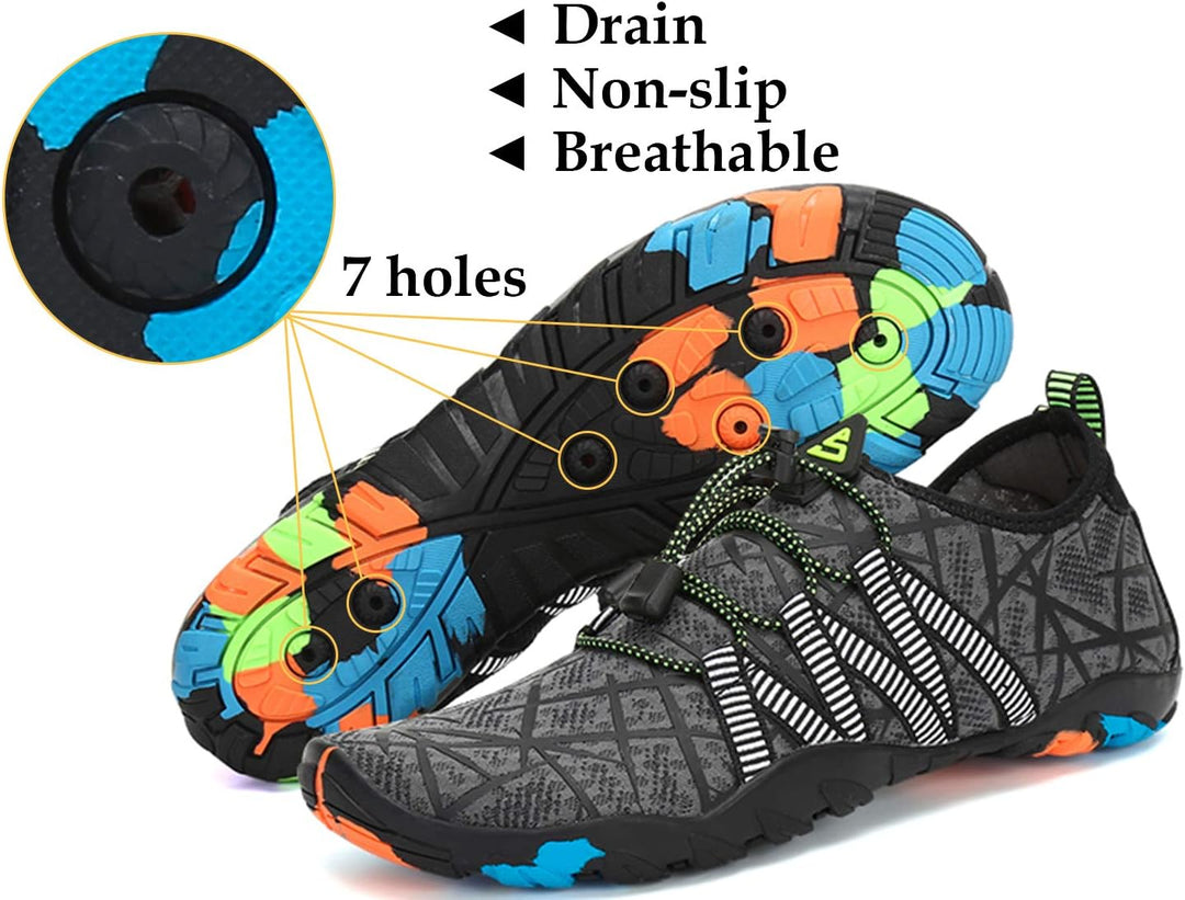 SAGUARO Badeschuhe für Herren Damen - 7/9 Drainagelöcher Schnelltrocknende rutschfest, Gr 35-48 39 E